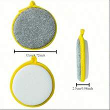 2pcs Double-Sided Kitchen Cleaning Sponge - High-Elastic Foam With Microfiber Dishwashing Cloth, Durable Pot Brush & Bowl Brush, Easy To Clean, Suitable For Bathroom And Kitchen Kitchen Cleaning Mat - 多色的 - 查看 3