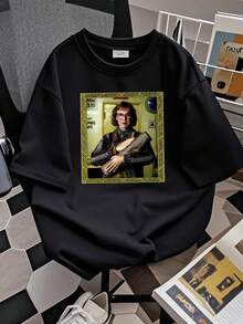 T-shirt femme imprimé Log Lady*Taille Large*Impression Sainte Montagne*Coton épais*Rare* - Noir - Voir 2