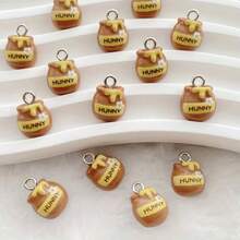 Một bộ 10/20 mặt dây chuyền hình con ong hoạt hình mini dễ thương làm bằng nhựa, rực rỡ sắc màu. - Nhiều màu - Xem 3