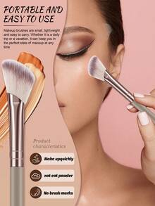 4件套化妆刷套装 高级合成毛眼影晕染刷套装 化妆品工具 - 杏色 - 查看 4