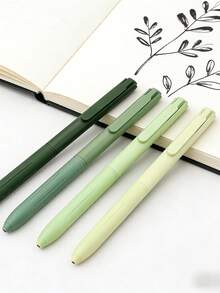 4 PCS Matcha Series Gel Pen Set Features Gradient Green Barrels Paired With Transparent Vertical Packaging, Offering A Fresh First Day Of School - Multicolor - View 4