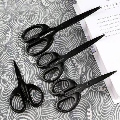 1 pièce Ciseaux noirs extra-larges et robustes, ciseaux de bureau en métal résistant à la rouille avec des lames noires anti-adhérentes, ciseaux de ménage durables pour l'artisanat, fournitures de bureau, ciseaux à tissu, ciseaux polyvalents d'urgence pour l'extérieur, cadeau parfait