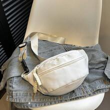 Bolso de pecho de nailon minimalista y versátil, nueva riñonera casual cruzada, bolso bandolera pequeño y ligero para el transporte diario para mujeres - Blanco - Ver 9