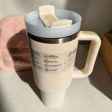 1 件装，兼容 Cup 40 盎司不锈钢保温杯（带手柄和吸管），40 盎司大容量双层真空隔热保温水瓶，适用于家庭、办公室和户外活动，如露营、徒步、驾车和汽车旅行，40 盎司便携式可重复使用旅行饮水杯/咖啡杯，带盖和吸管，男女通用，保温保冷，是完美的圣诞节礼物、情人节礼物、生日礼物，Trek 系列，易于清洁 - 件 - 查看 4