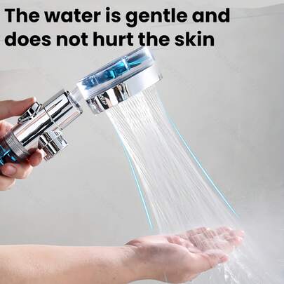 高压水射流淋浴喷头螺旋桨驱动涡流清洁手持式淋浴喷头套装