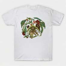Botanical English Bulldog T-Shirt 100% Cotton Unisex T-Shirt - Premium Casual And Comfortable Fit - trắng - Xem 1