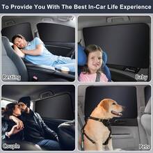 Magnetic Car Sunshade Window Curtains, Automatic Car Window Sunshades, Privacy Protection Window Sunshade Film, UV Protection Window Cover, Car Interior Accessories - Sunshade 4-piece Set - View 7
