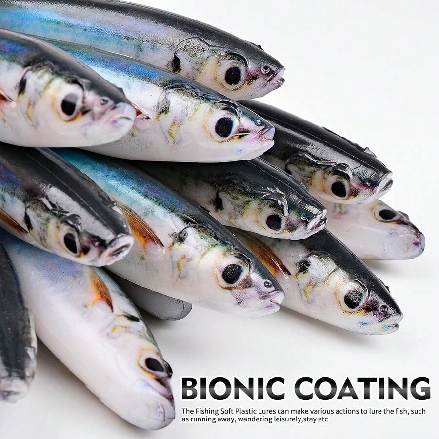3 mồi câu cá mềm dài 14,5cm, nặng 33,3g, không chì, lưỡi câu ngược, mô phỏng mồi câu cá thu và cá trê, thích hợp cho câu cá biển và câu cá trên thuyền. - Nhiều màu - Xem 1