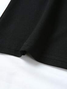 Plastron << Mommy Mode » pour femme, vêtement sans manches imprimé noir et blanc, simple et pratique au quotidien pour les mamans. - Noir - Voir 5