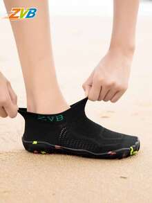 ZVB Giày đi biển cho cặp đôi thích hợp cho người yêu thích đi chân trần, giày đi biển đế mềm cho nữ để bơi lặn, dép sandal mùa hè khô nhanh ngoài trời, giày đi nước thoáng khí chống trượt - màu đen - Xem 8