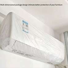 1个一次性家具防尘罩，防尘布，带胶带的防尘膜，塑料防尘罩，家用床和沙发防尘罩，桌子罩 - 多色 - 查看 8