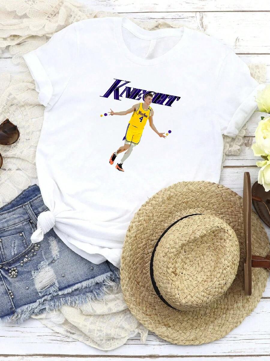 Camiseta de mujer con estampado gráfico de Dalton Knecht, Westside Knecht 4 Basketball Los Angeles camiseta - Blanco - Ver 1