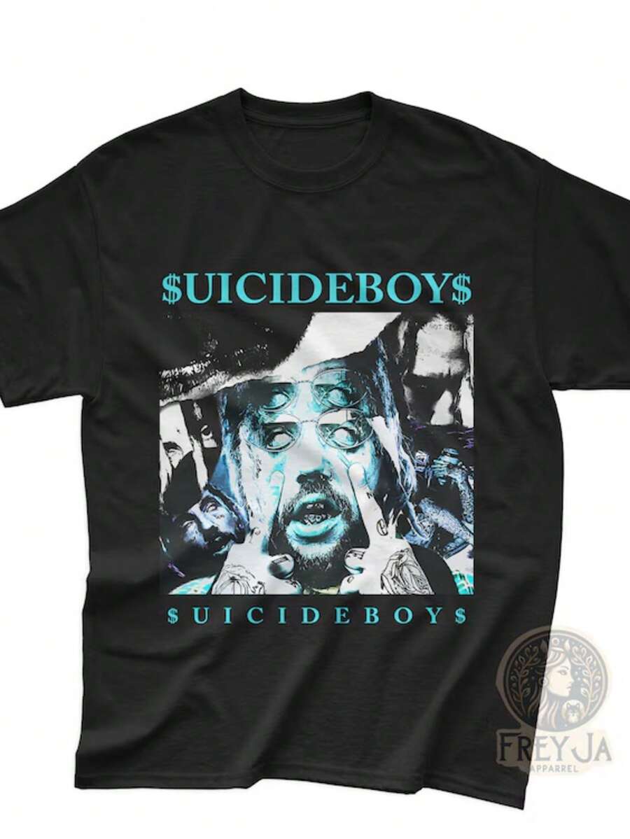 Suicide Boys Exclusive T-Shirt - Unisex Rap Music Tee - G59 Merch - Hip Hop Music Apparel Gift - Scrim Shirt - Ruby Da Cherry - 黑色 - 查看 1