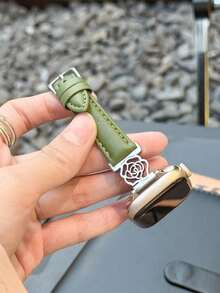 奢华玫瑰花表带，兼容 Series 1/2/3/4/5/6/7/8/9/10/SE/Ultra，适用于 38mm、40mm、41mm、42mm、44mm、45mm、49mm 表盘尺寸，优雅佩戴，多种颜色可选，节日送礼佳品 - 綠色 - 查看 6