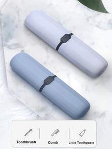Portable Toothbrush Holder Case With Mouthwash Storage Toothbrush Travel Case Multifunctional Toothbrush Storage Box Plastic Toothbrush Container Protector Cover For Travelling Camping Home School Business Outdoor Travel Camping Accessories - Multicolor - View 6