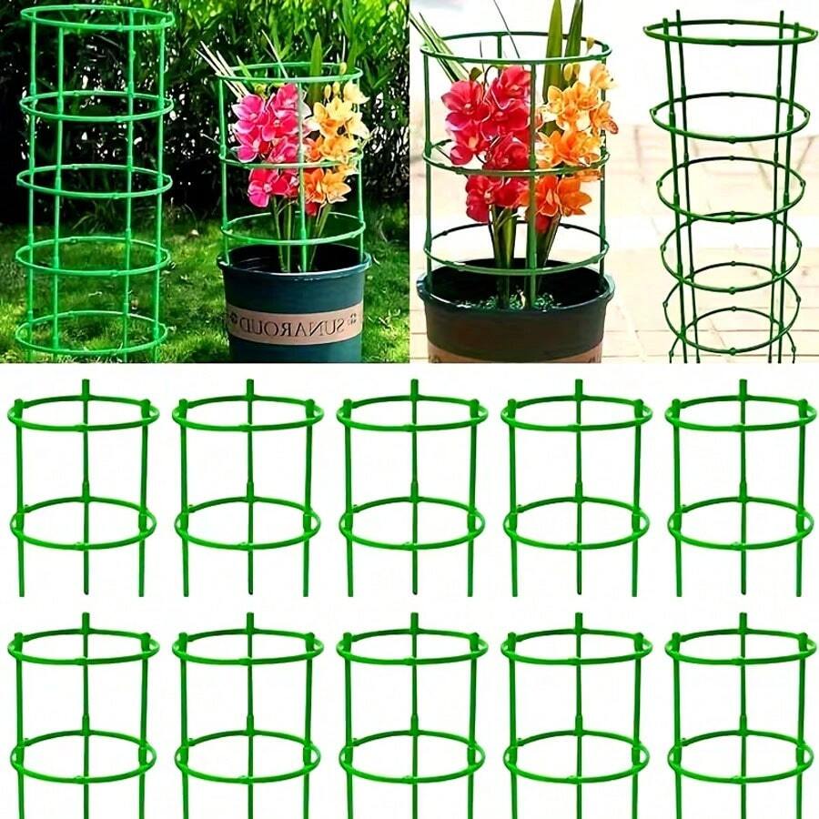 60 chiếc (10 tầng), Giá đỡ chậu hoa xếp chồng, Vòng đỡ cây, Cọc đỡ cây hoa trong vườn