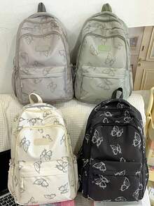 Butterfly Print Casual Women's Large Capacity Backpack, Versatile And Multi-Functional, Suitable For Students, Daily Use, Commuting And Carrying Laptops - Multicolor - View 10