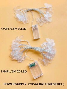 1 Stringa di luci a farfalla calde e realistiche, a batteria, design carino e adatto per camera da letto, cameretta, festa, matrimonio, decorazione per vacanze - decorazione multifunzionale per interni, può essere appesa al camino, alle scale, agli scaffali (batterie non incluse) - Multicolore - Visualizzare 9