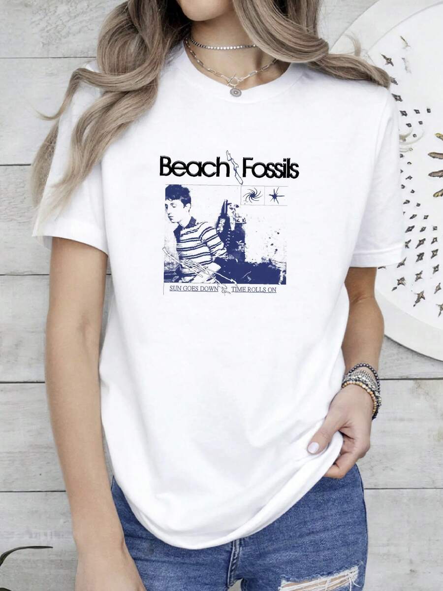 women t-shirt print Beach Fossils Band - Sun Goes Down Tee Unisex T-Shirt All Size S To 5XL MC409 - Weiss - Übersicht 1