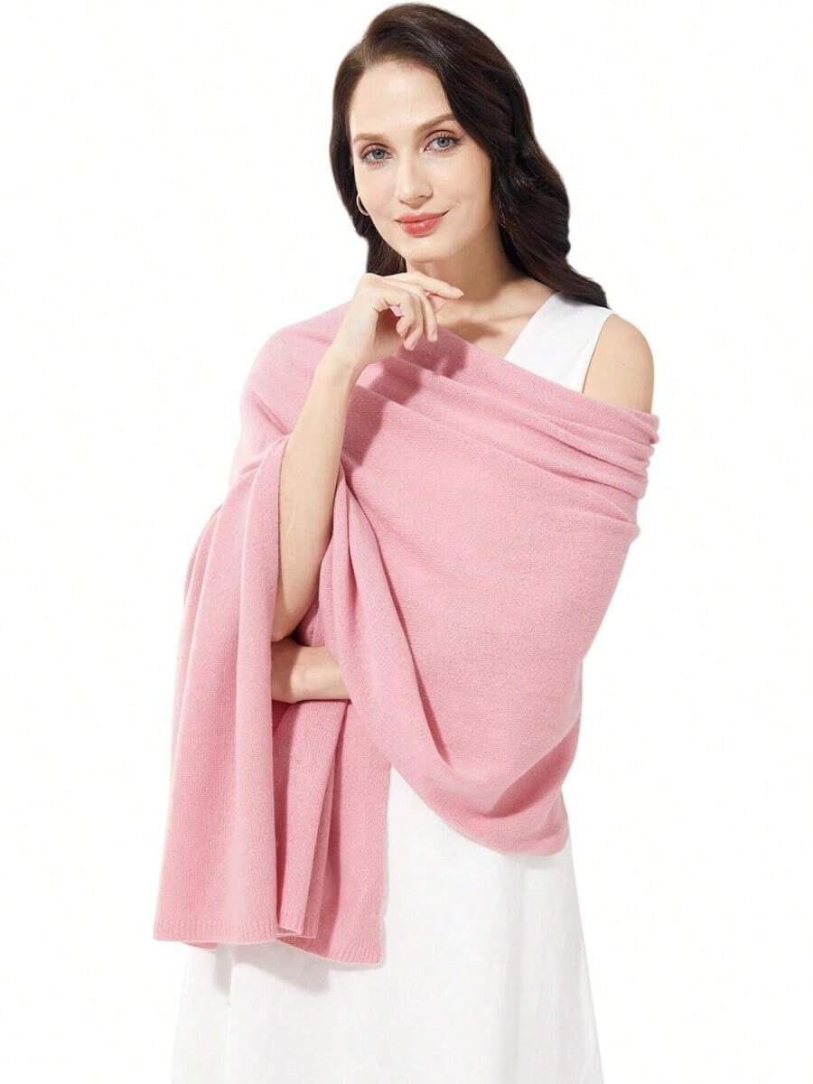 Soft Cashmere Blend Wrap Scarf For Travel, Extra Large 87"X28" - 櫻桃粉 - 查看 1