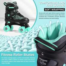 PAPAISON Roller Skates For Girls Ages 8-12, Adjustable Size Youth Women Quad Skates With Light Up Wheels Indoor Outdoor - ColorA - View 6