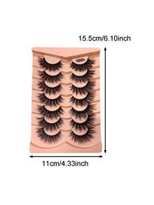 7 Pairs Natural Thick False Eyelashes, Fluffy And Slender, Suitable For Daily Wear, Manga Style, Travel Essential, Strip False Eyelashes, Eyelashes, False Eyelashes, False Eyelashes - Black - View 3