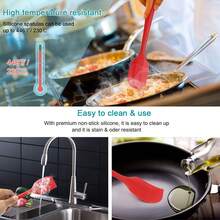 Bộ dụng cụ nhà bếp bằng silicon 18 món/3 bộ, bao gồm cọ phết, thìa, muỗng, chống dính, chịu nhiệt, dùng để nấu nướng. - Xem 6