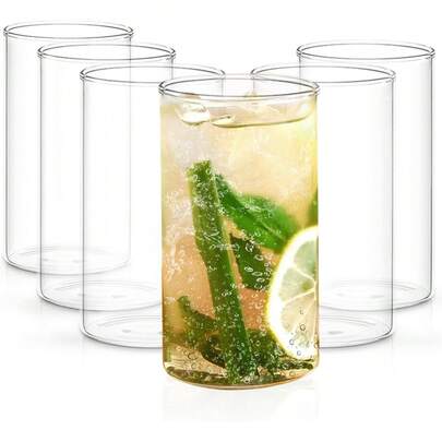 6/2/1 Set High Ball Drinking Glasses, Water Glasses, Mojito Glasses, Highball Glasses, Suitable For Water, Juice, Beer, Beverages, Cocktails And Mixed Drinks