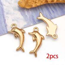 2pcs Gold Summer Ocean Charm Sea Theme Marine Life Charms Starfish Shell Charm Pendant For DIY Christmas Earring Bracelet Jewelry Making Supplies Crafts - Gold - View 14
