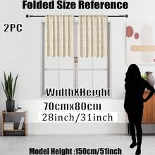 2片米色波点绒球提花薄纱窗帘，杆袋式顶部设计，方便悬挂，优质涤纶面料，柔软轻盈，半透明，可机洗，欧式乡村风格家居窗帘装饰，适用于小窗户、卧室、客厅、厨房、办公室。 - 米色 - 查看 13