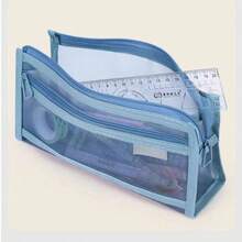 1个双层透明网状铅笔盒，高品质文具袋，大容量，适合学生考试使用 - 筆袋 - 查看 4