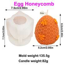 Zhonghui Mold Cute Bee Honeycomb Silicone Candle Mold Set, 3D Bee Hive Gift Box Honeycomb Egg Candle Molds For DIY Beeswax Candle Soap Resin Craft - Bee - View 11
