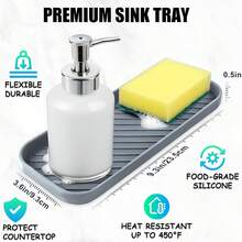 1pc Bathroom Draining Tray, Household Bathroom Draining Mat, Non-Slip Quick-Drying Pad For Vanity, Bathroom Washroom Supplies Waterproof Mat - Multicolor - View 4