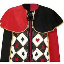 Red & Black Poker Card Print Cloak, Suitable For Halloween Party, Stage Play Performance - Multicolor - View 5