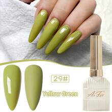 AiFer 15毫升/瓶 40色指甲油凝胶 - 色彩鲜艳持久，适用于女士美甲沙龙和DIY美甲，专业LED光疗固化，防脱落，光泽亮丽，是美甲爱好者的完美礼物 - 芥末黃 - 查看 9