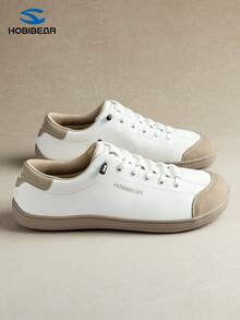 HOBIBEAR 宽鞋头极简赤足鞋，单带男女通用，透气舒适户外跑步徒步鞋，PU皮革（尺码偏小） - 米棕色 - 查看 3