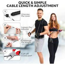 1pc New Adjustable Steel Wire Jump Rope, Tangle-Free Fitness Training Equipment For Home Workout - Multicolor - View 3