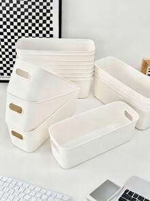 4/8件套抽屉收纳盒，衣柜内衣袜子整理盒，家居杂物收纳盒，桌面收纳盒，梳妆台化妆品收纳盒 - 彩色 - 查看 4