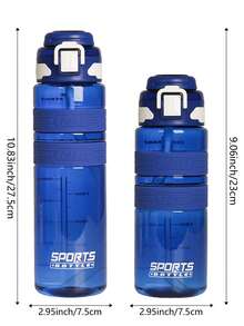1個約900ml/30OZ戶外騎行塑膠水瓶,易開蓋,附蓋衛生,附攜帶繩方便攜帶,瓶身印有刻度,適用於戶外騎行、野餐、露營、健身運動、辦公室等 - 彩色 - 查看 4