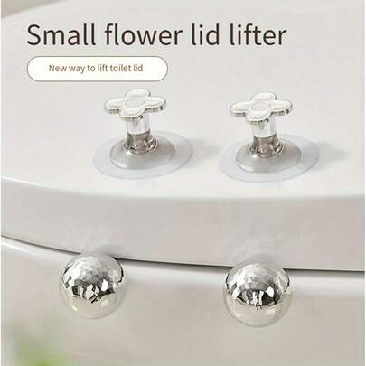 Two Portable Toilet Seat Lifters, A Multi-Functional Tool, Cabinet Door Handles, Drawer Handles, Easy To Install, Keeps Hands Clean, And Now Includes Spherical And Floral Bathroom Accessories Suitable For Home Use.