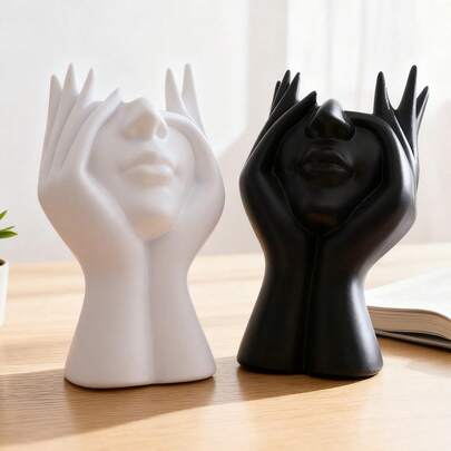 1pc Creative Human Body Art Makeup Brush And Pen Holder - Unique Human Body Art Makeup Brush Holder And Pen Cup, Desktop Mounted Makeup Brush Storage Box, Decorative Plastic Figurine With Anti-Slip Design, Lightweight And Suitable For Halloween, Christmas, Valentine''s Day, New Year, Back To School Season