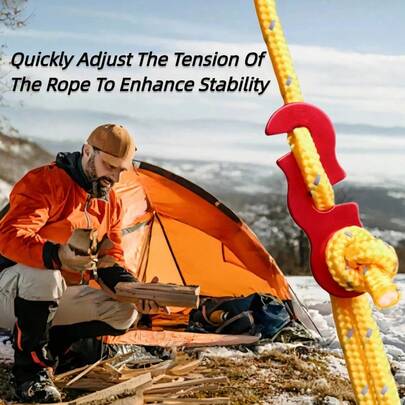 10件套可调节露营帐篷绳索扣S型张紧器紧固件套件户外露营帐篷固定配件