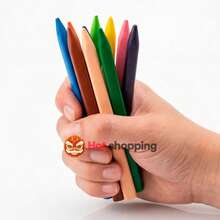 Set Of 12 Triangular Capybara Design Wax Crayons In A Portable Container - Kawaii Stationery For Creative And Fun School Supplies - Multicolor - View 4