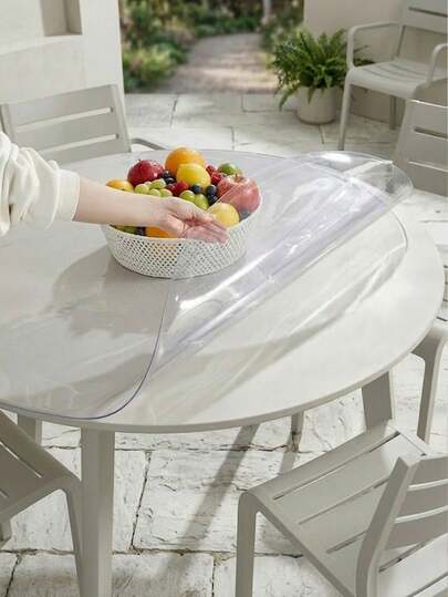 1 Pack Round PVC Tablecloth, Waterproof Oil-Proof Heat Resistant Clear Table Protector, Thick Soft Glass Table Cover, Multi Sizes For Dining Table & Coffee Table