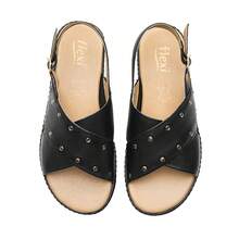 FLEXI WOMEN'S SANDALS 100233 BLACK LEATHER - 黑色 - 查看 4