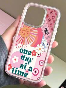 1个独特的向日葵、爱心、字母图案粉色透明TPU手机壳，兼容 16/16Pro/15/15ProMax/15Pro/11/12/13/14ProMax/12Pro/12ProMax/13Pro/13ProMax/14Pro/14ProMax，软壳，优雅创意设计 - 彩色 - 查看 3