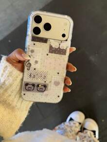 柔软硅胶小熊翅膀手机壳，兼容苹果 16/17 Pro Max/15 Pro，保护套兼容 14/13，防摔设计，女士适用 - 白色 - 查看 3