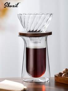 1 chiếc cốc lọc cà phê hai lớp bằng thủy tinh, ấm pha cà phê chịu nhiệt, ấm trà thủy tinh trong suốt, thích hợp cho gia đình, góc cà phê, lễ Eid Al-Adha, tháng Ramadan. - Bình pha cà phê - Xem 12