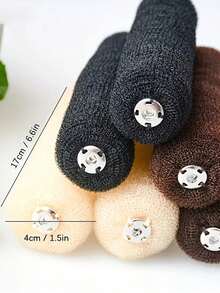 Herramienta de peinado Bun Maker, Molde de malla redonda para moño, Accesorio de peinado con aro de espuma DIY, Tenacilla, Rizador sin calor, Rizador, Herramientas esenciales de cuidado del cabello para salón y viaje, Kit de peinado, Productos esenciales de cuidado del cabello para salón y viaje, Cuidado del cabello, Accesorios para el cabello - Multicolor - Ver 4