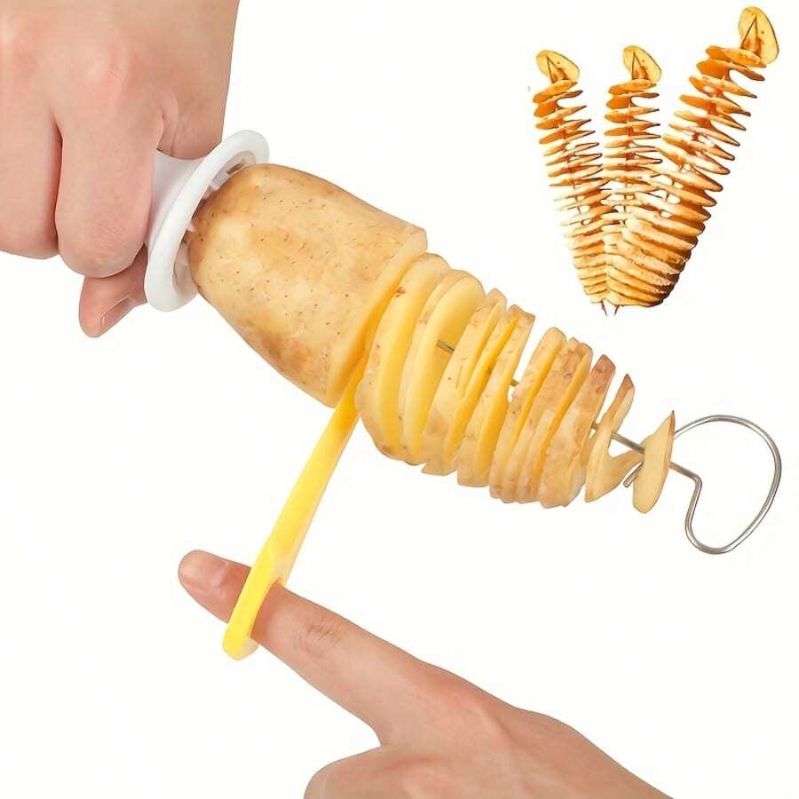 6 peças/12 peças Cortador Espiral Separador de Batata | Suprimentos de Churrasco e Cozinha, Separador de Batata Manual Multifuncional | Ferramenta de Cozinha Durável e Fácil de Limpar.